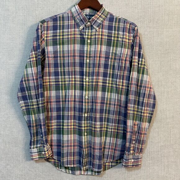 Polo Ralph Lauren Other - Ralph Lauren Plaid Pink Green Blue Yellow Button Down Shirt CUSTOM FIT Men's L